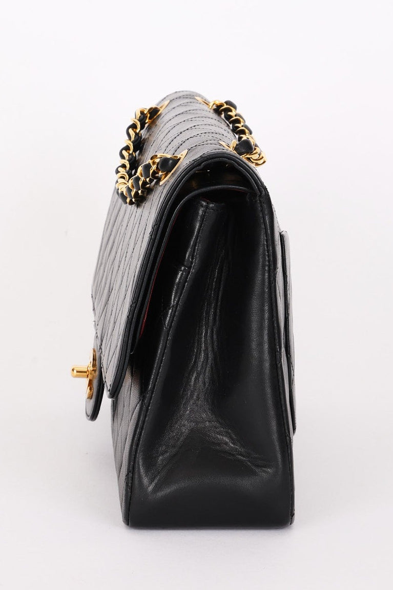 Chanel Classic Double Flap Black Lambskin 24K GP