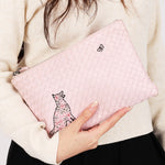 Bottega Veneta Intrecciato Pink Clutch