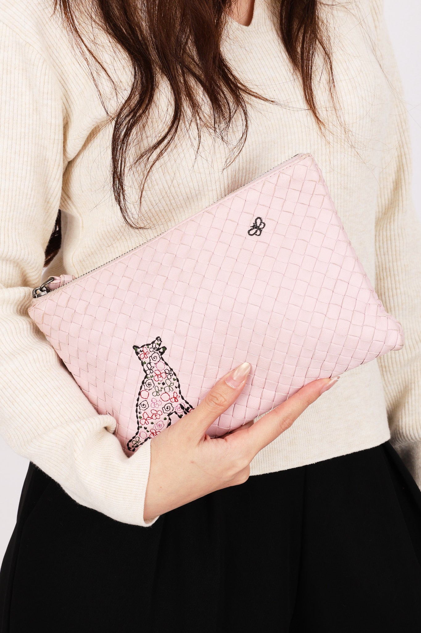 Bottega Veneta Intrecciato Pink Clutch