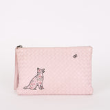 Bottega Veneta Intrecciato Pink Clutch