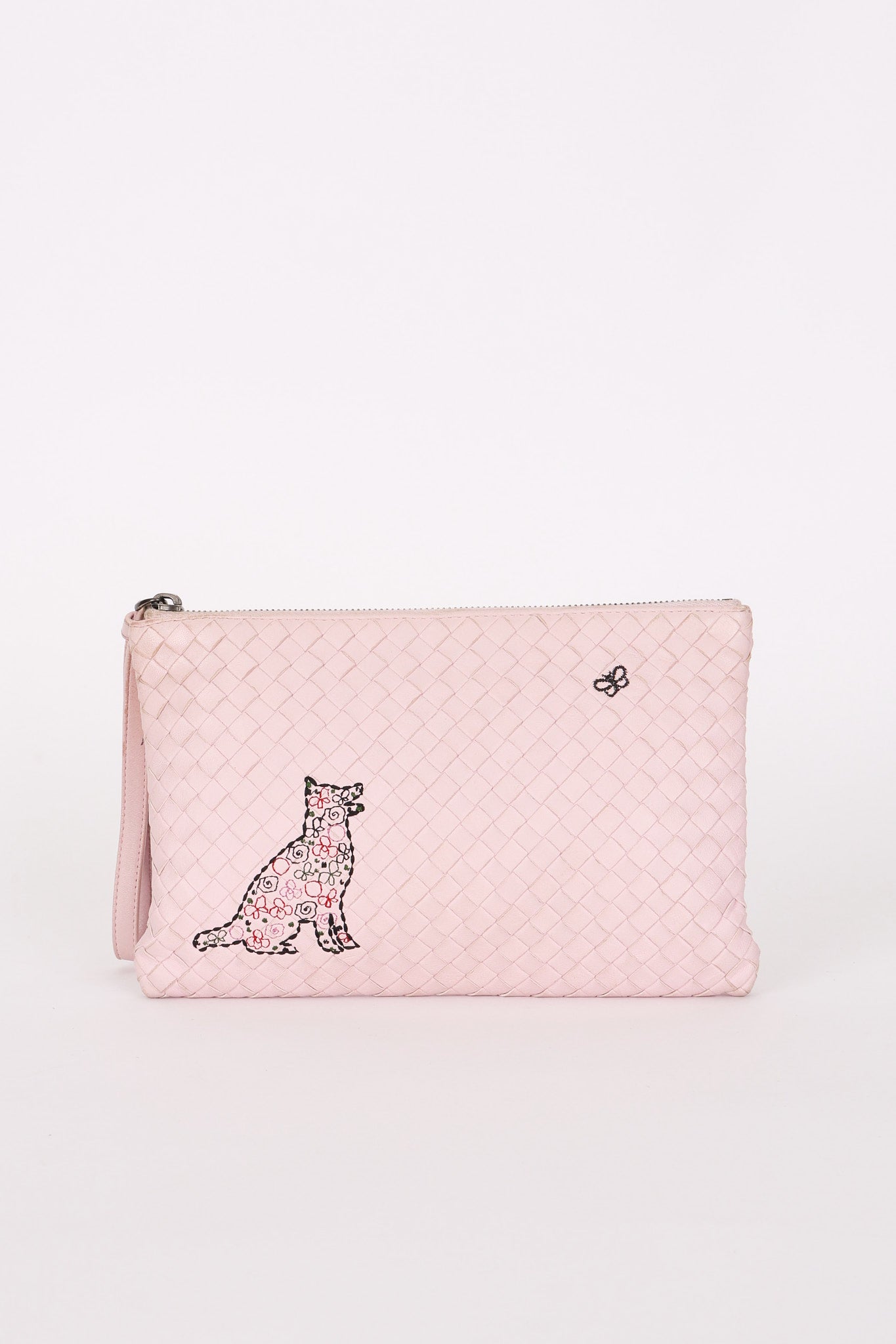 Bottega Veneta Intrecciato Pink Clutch