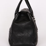 Chanel Turnlock Flap Top Handle Bag Black Calfskin SHW