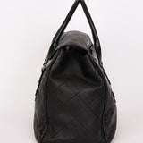 Chanel Turnlock Flap Top Handle Bag Black Calfskin SHW