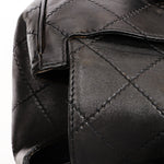 Chanel Turnlock Flap Top Handle Bag Black Calfskin SHW