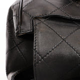Chanel Turnlock Flap Top Handle Bag Black Calfskin SHW