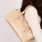 Prada Bow Top Handle Shopping Bag Beige Vitello Shine