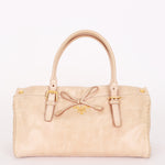 Prada Bow Top Handle Shopping Bag Beige Vitello Shine
