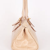 Prada Bow Top Handle Shopping Bag Beige Vitello Shine