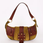 Yves Saint Laurent Rive Gauche Shoulder Bag Green Suede