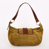 Yves Saint Laurent Rive Gauche Shoulder Bag Green Suede