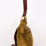 Yves Saint Laurent Rive Gauche Shoulder Bag Green Suede