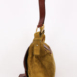 Yves Saint Laurent Rive Gauche Shoulder Bag Green Suede