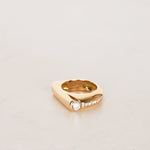 18K Yellow Gold Channel Set Accent Band Ring, Size US 5