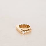 18K Yellow Gold Channel Set Accent Band Ring, Size US 5