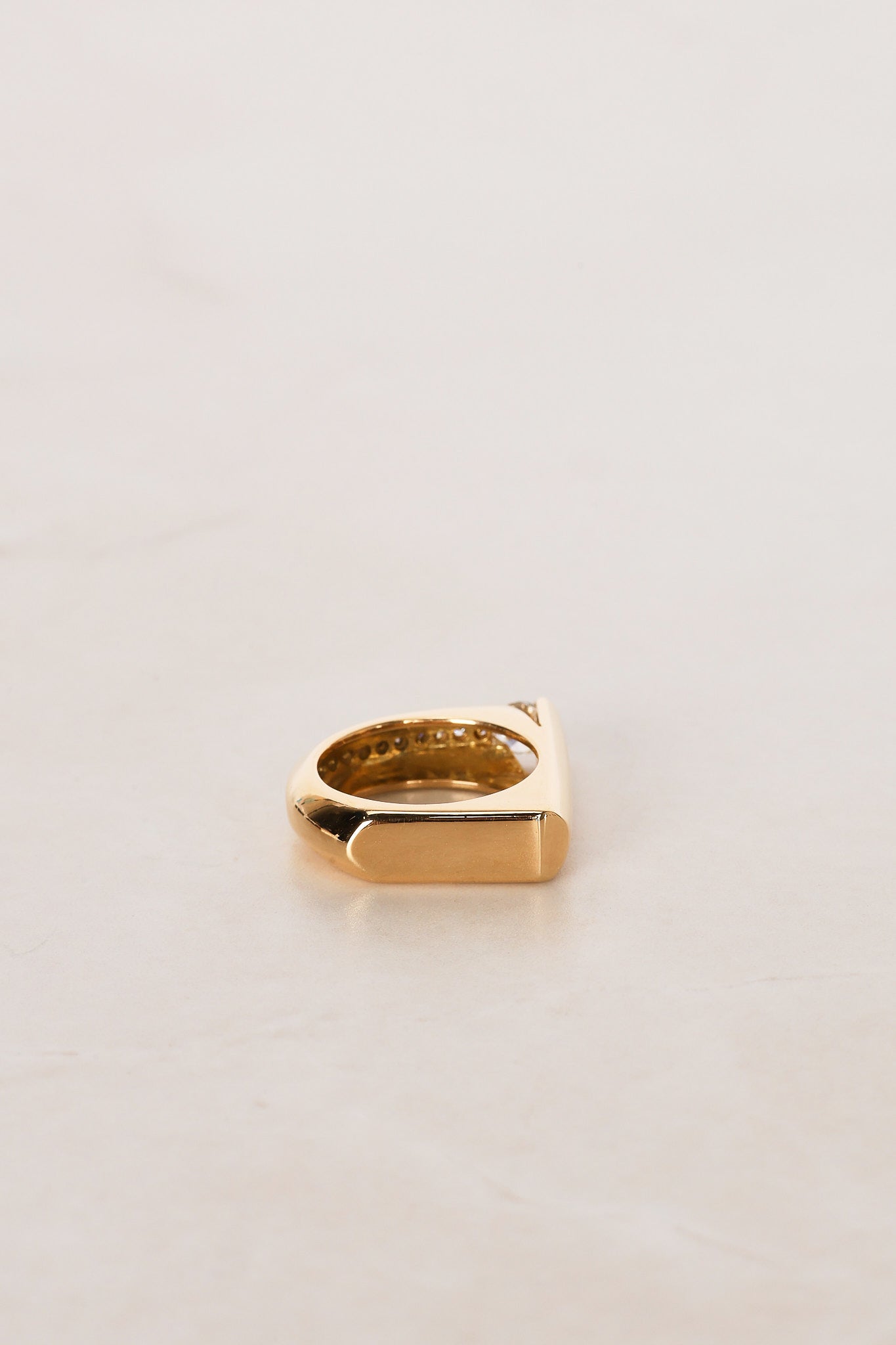 18K Yellow Gold Channel Set Accent Band Ring, Size US 5