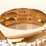 18K Yellow Gold Channel Set Accent Band Ring, Size US 5
