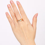 18K Yellow Gold Channel Set Accent Band Ring, Size US 5