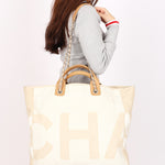 Chanel Deauville Tote Cream 2018 SHW