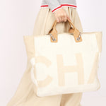 Chanel Deauville Tote Cream 2018 SHW