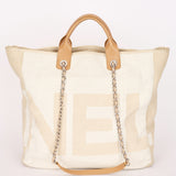 Chanel Deauville Tote Cream SHW