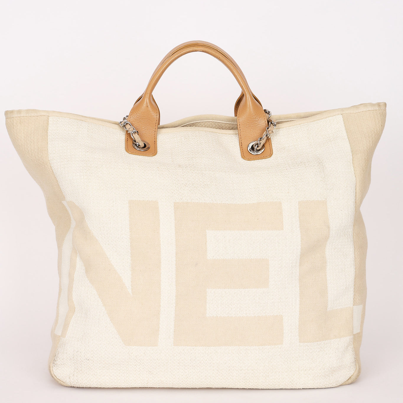 Chanel Deauville Tote Cream 2018 SHW