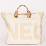 Chanel Deauville Tote Cream 2018 SHW