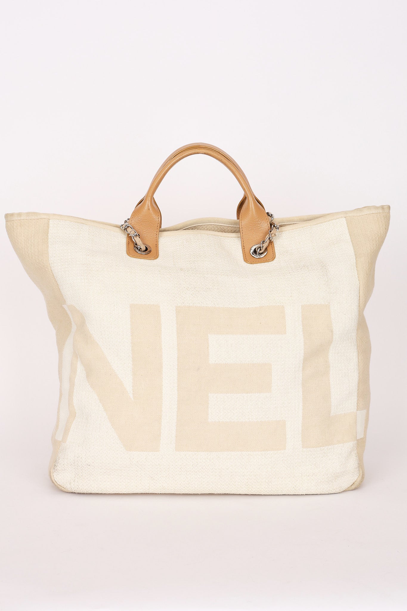 Chanel Deauville Tote Cream 2018 SHW
