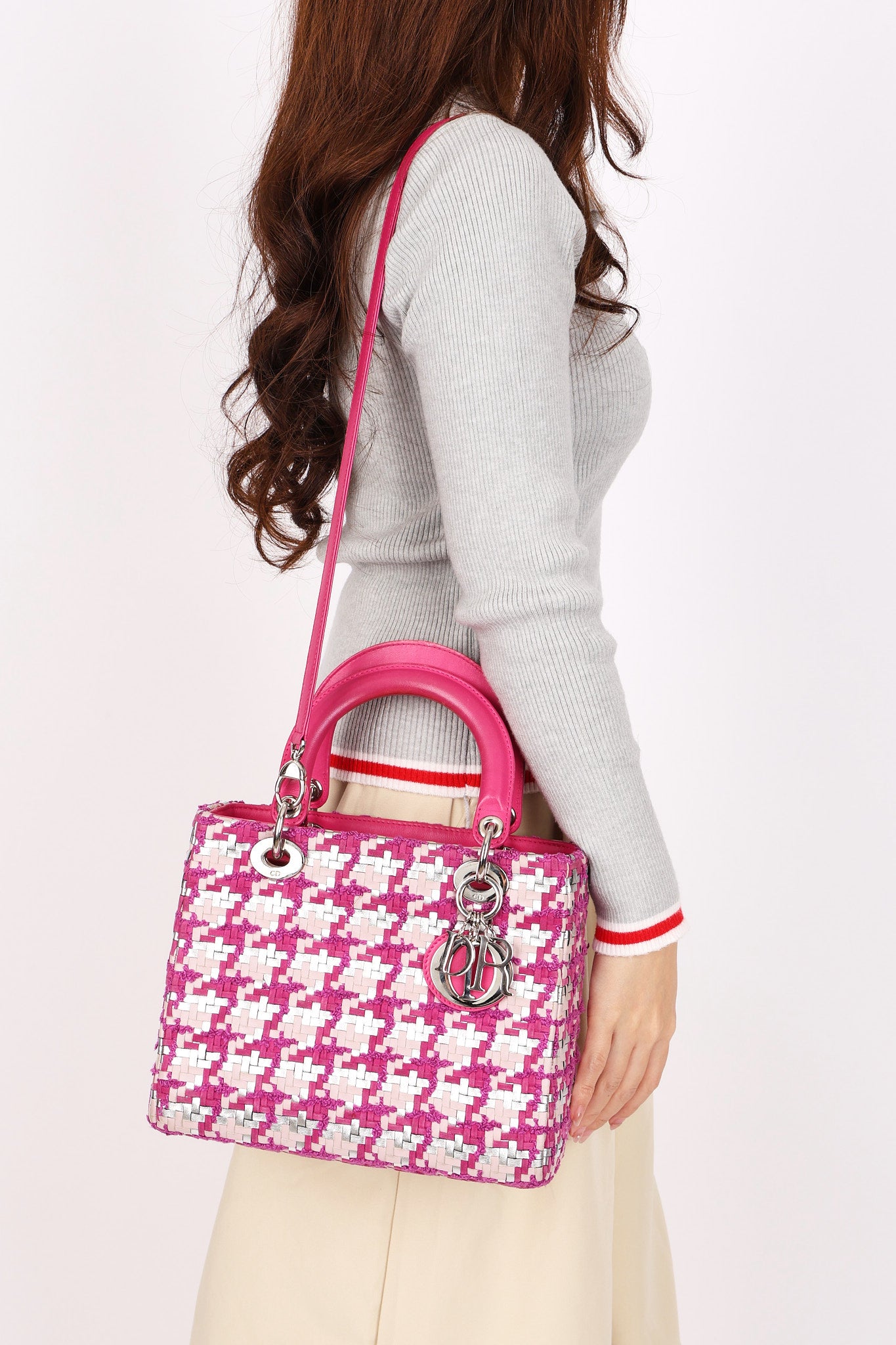 Christian Dior Medium Lady Multicolor Woven