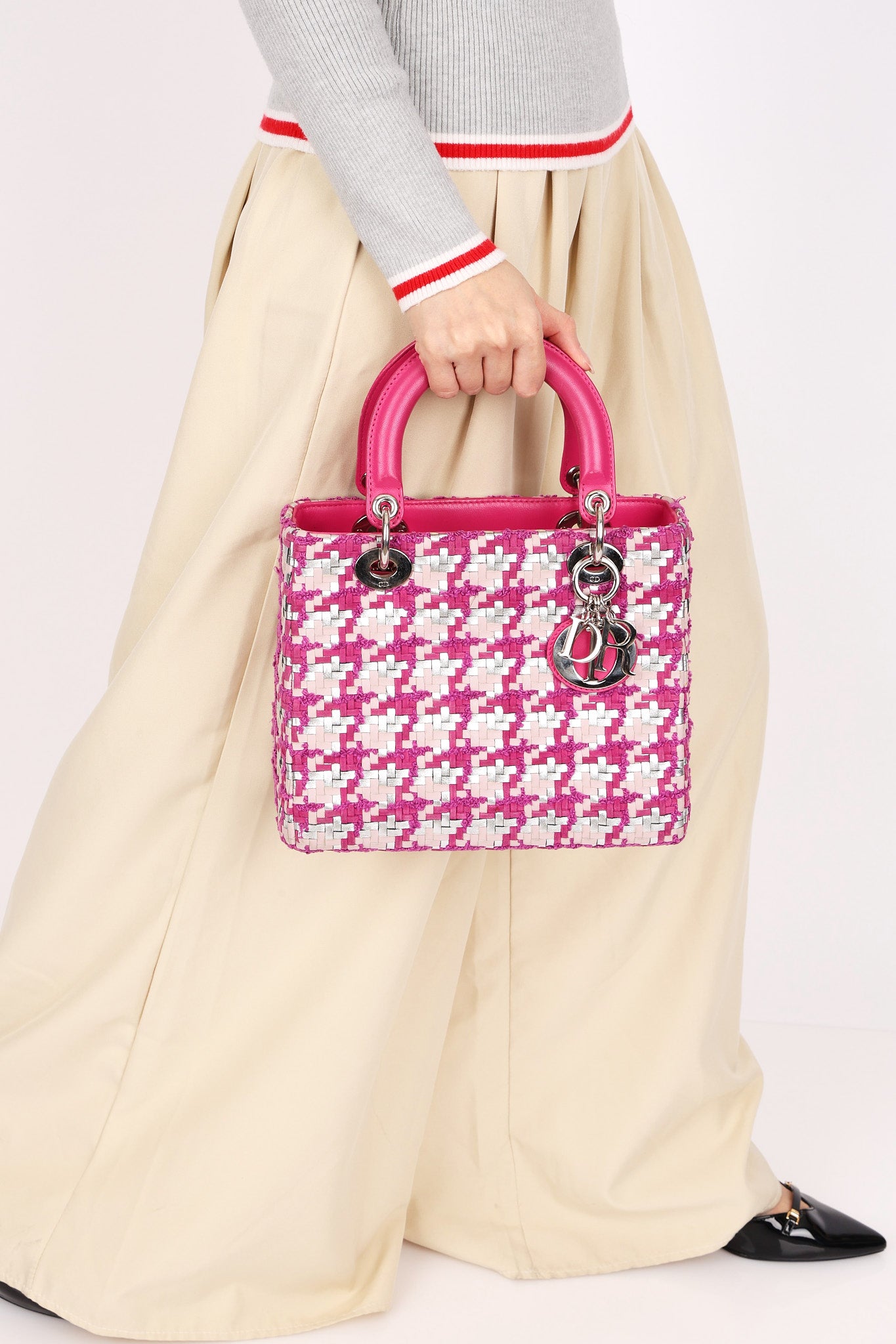 Christian Dior Medium Lady Multicolor Woven