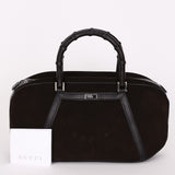 Gucci Bamboo Top Handle Bag Suede