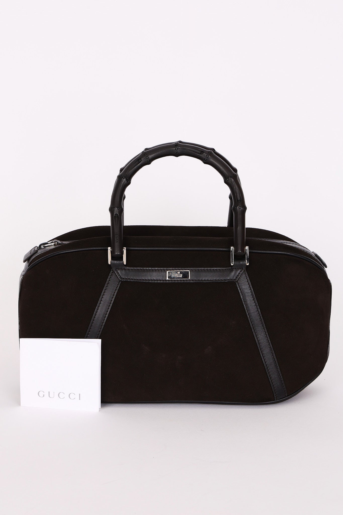 Gucci Bamboo Top Handle Bag Suede