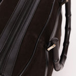 Gucci Bamboo Top Handle Bag Suede