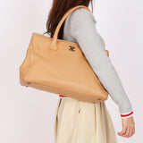 Chanel Cerf Executive Tote Beige RHW