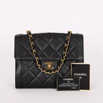 Chanel Diana Frame Single Flap Black Caviar 24K GP