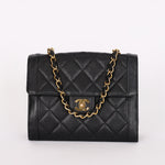 Chanel Diana Frame Single Flap Black Caviar 24K GP