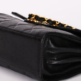 Chanel Diana Frame Single Flap Black Caviar 24K GP