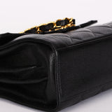 Chanel Diana Frame Single Flap Black Caviar 24K GP