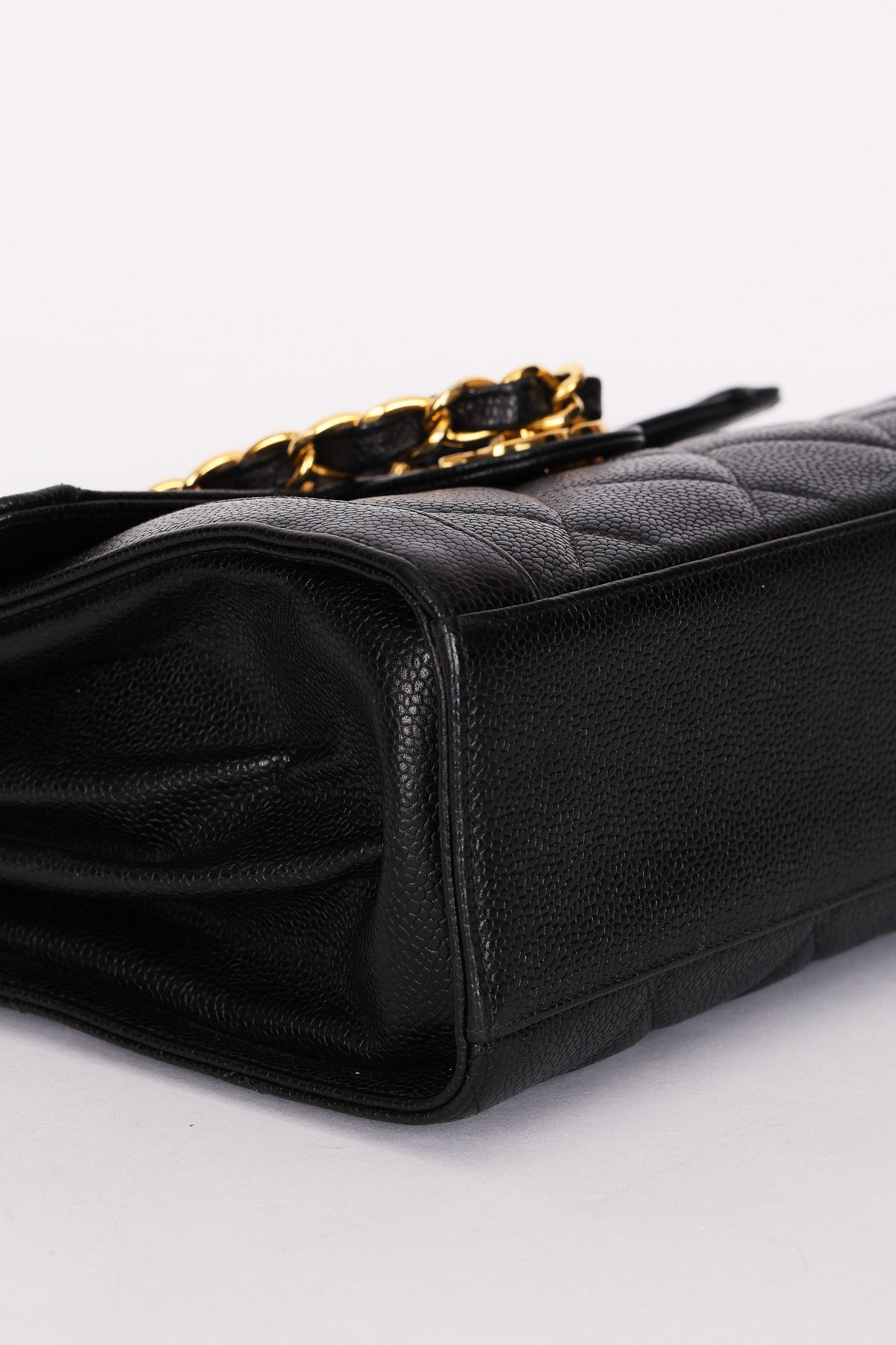 Chanel Diana Frame Single Flap Black Caviar 24K GP