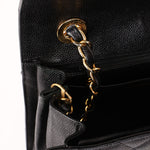 Chanel Diana Frame Single Flap Black Caviar 24K GP