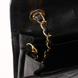 Chanel Diana Frame Single Flap Black Caviar 24K GP