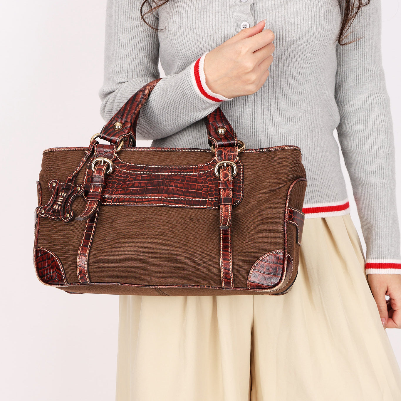 Celine Croc Embossed Boogie Bag