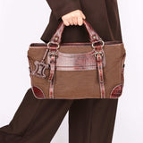 Celine Alligator-Trimmed Linen Boogie Bag