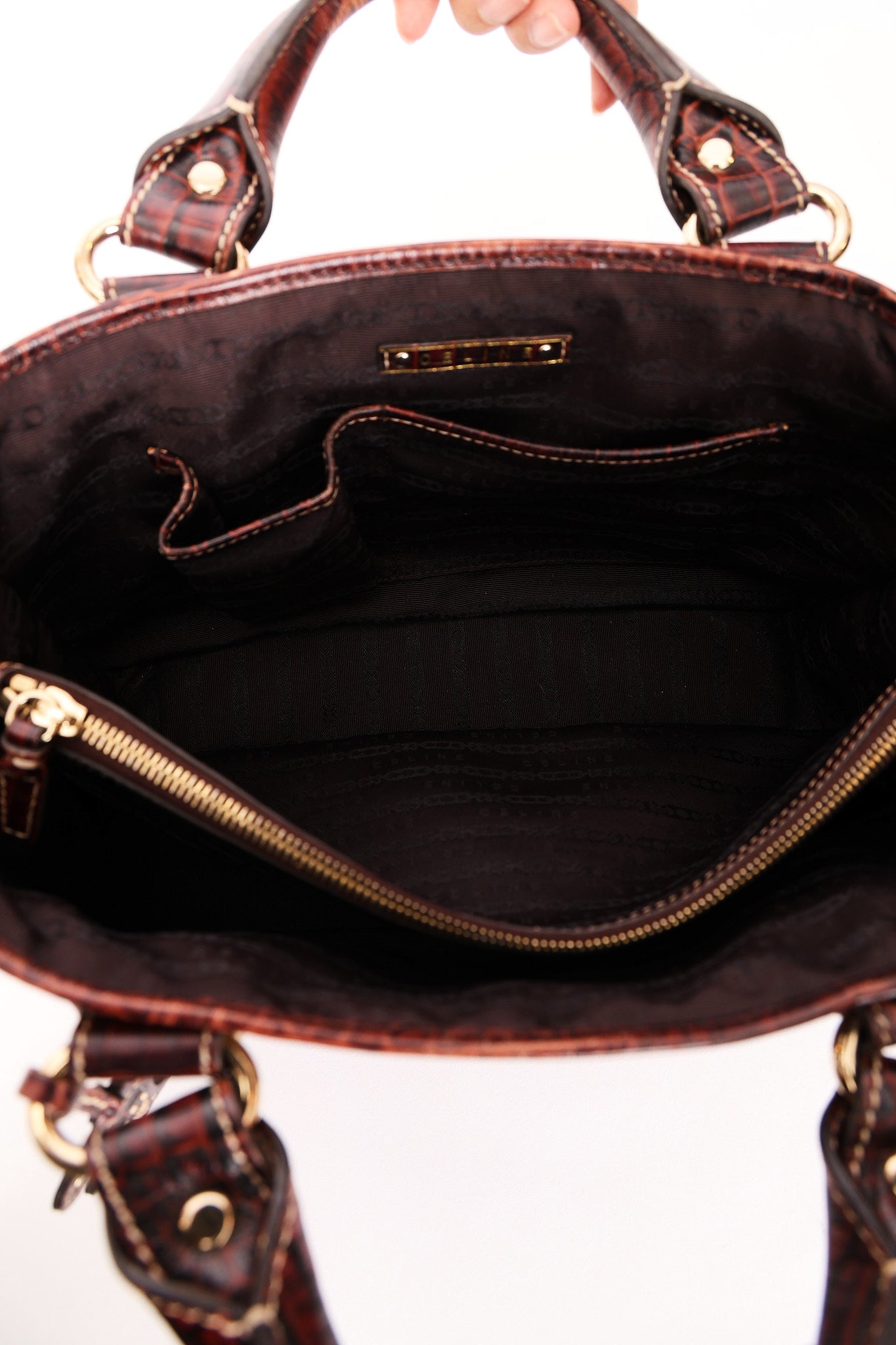 Celine Croc Embossed Boogie Bag