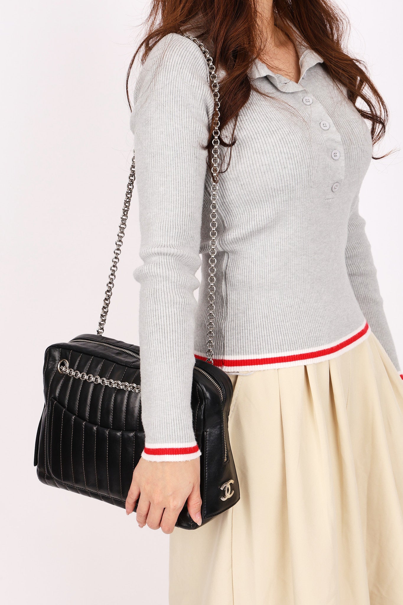 Chanel Mademoiselle Camera Bag Black Lambskin SHW