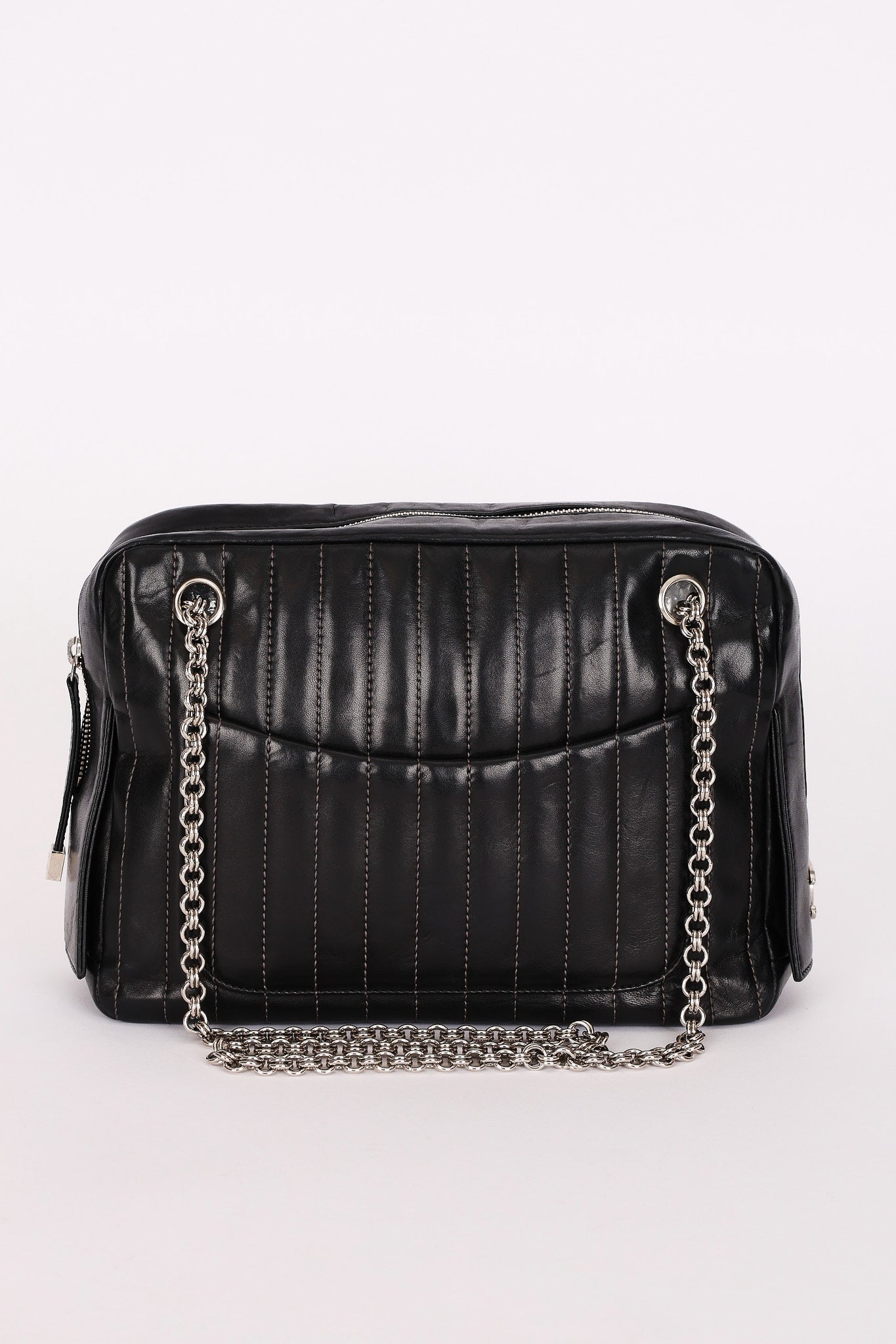 Chanel Mademoiselle Camera Bag Black Lambskin SHW