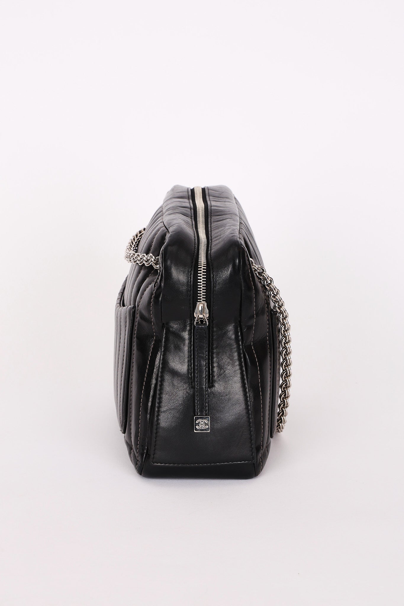 Chanel Mademoiselle Camera Bag Black Lambskin SHW