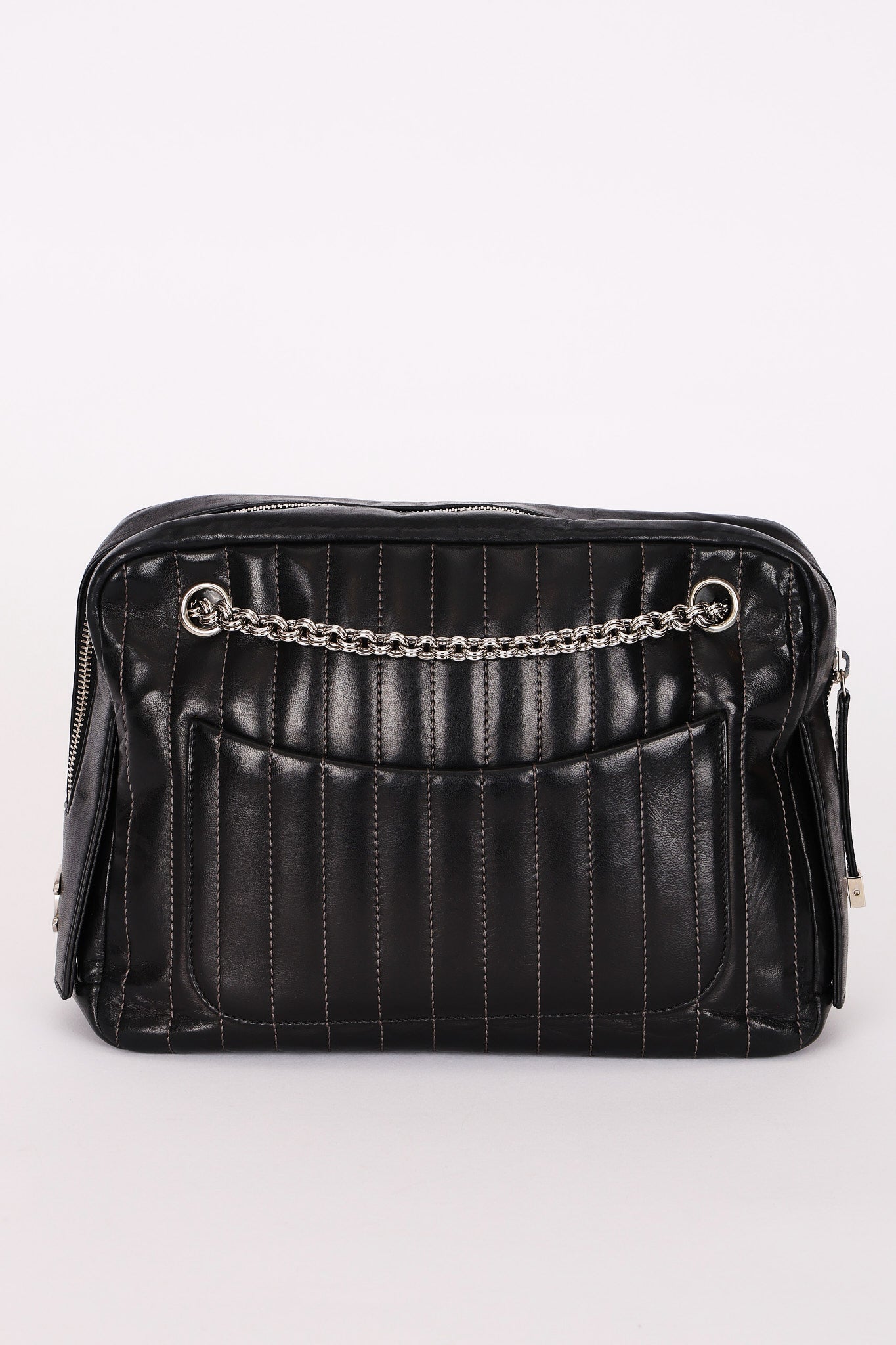 Chanel Mademoiselle Camera Bag Black Lambskin SHW