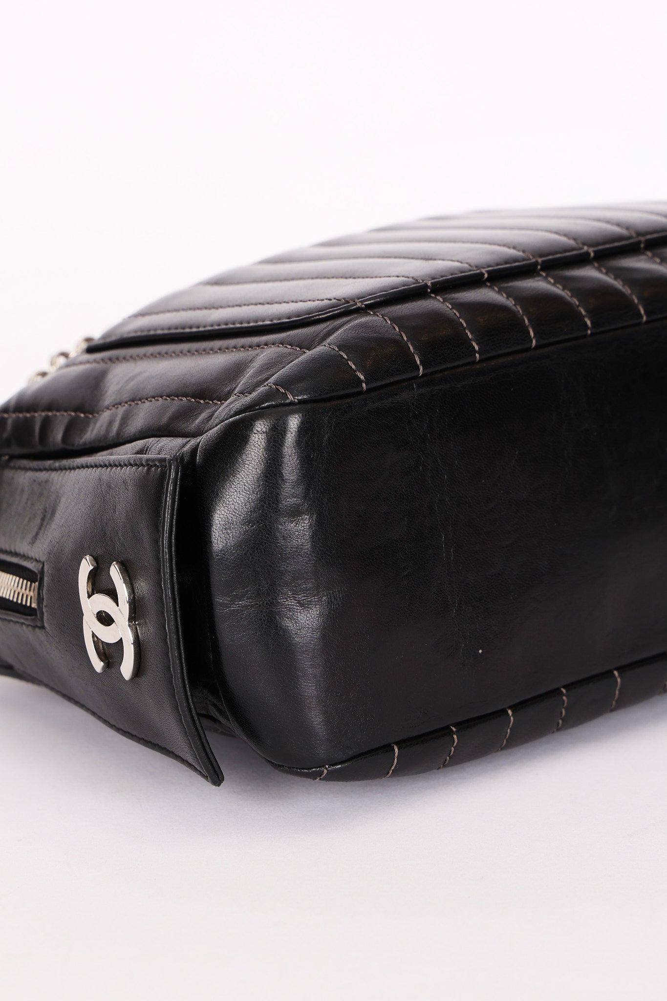 Chanel Mademoiselle Camera Bag Black Lambskin SHW