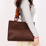 Yves Saint Laurent Tote with Tortoise Shell Chain Brown Nylon