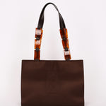 Yves Saint Laurent Tote with Tortoise Shell Chain Brown Nylon